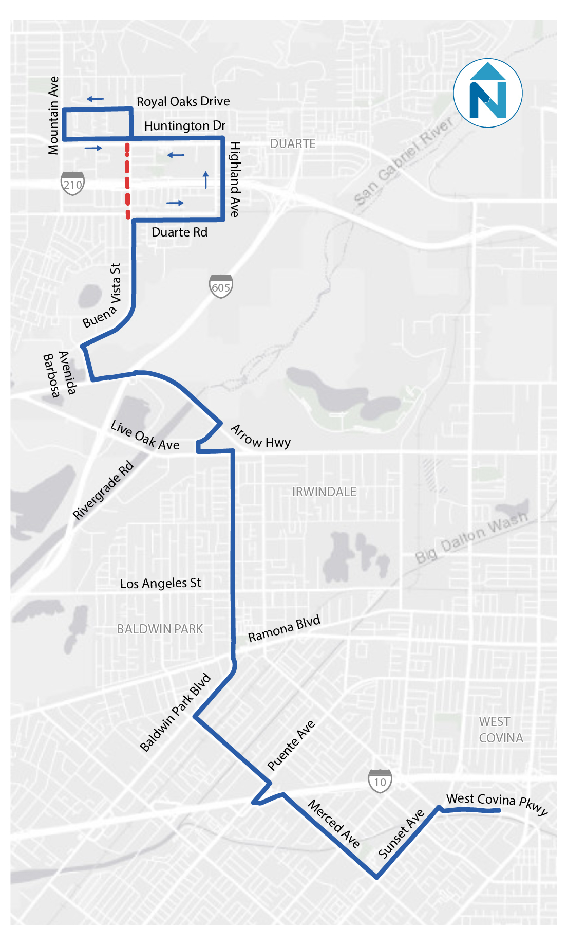 La parte norte de la ruta se extenderá hasta Mountain Vista Plaza.