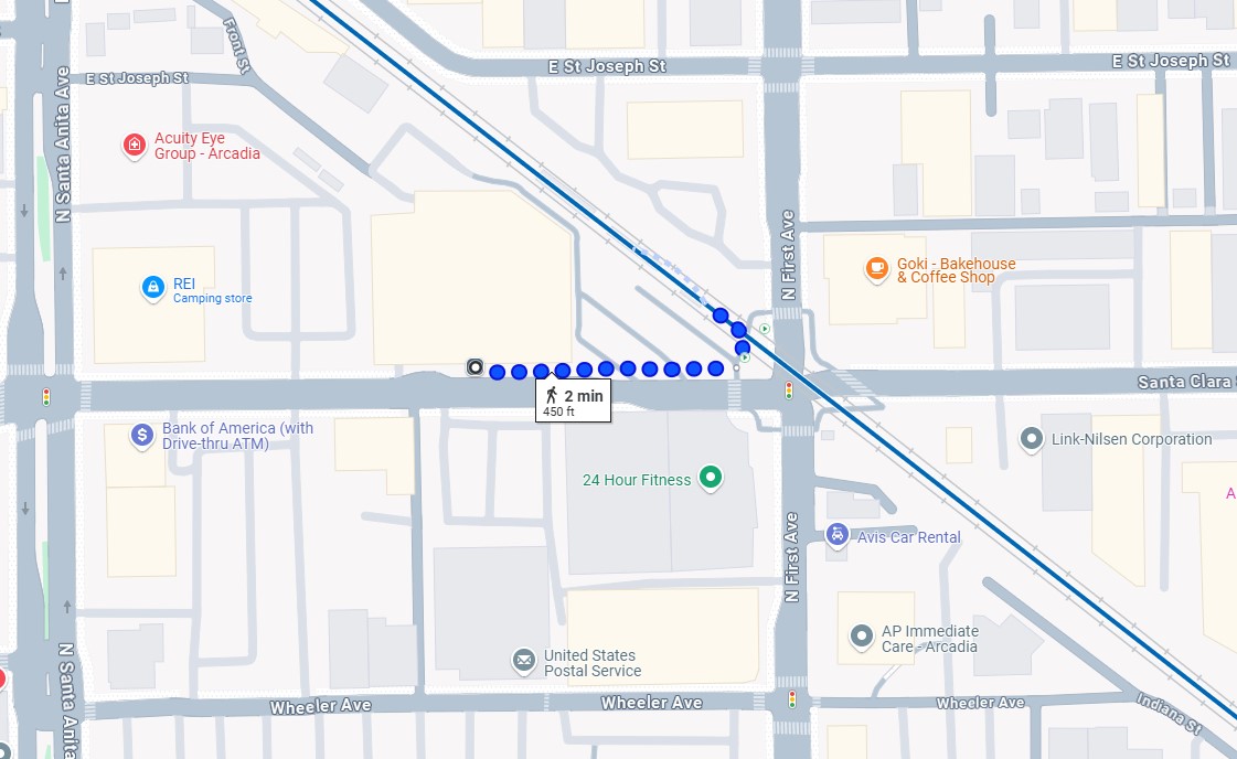 Arcadia Station stops