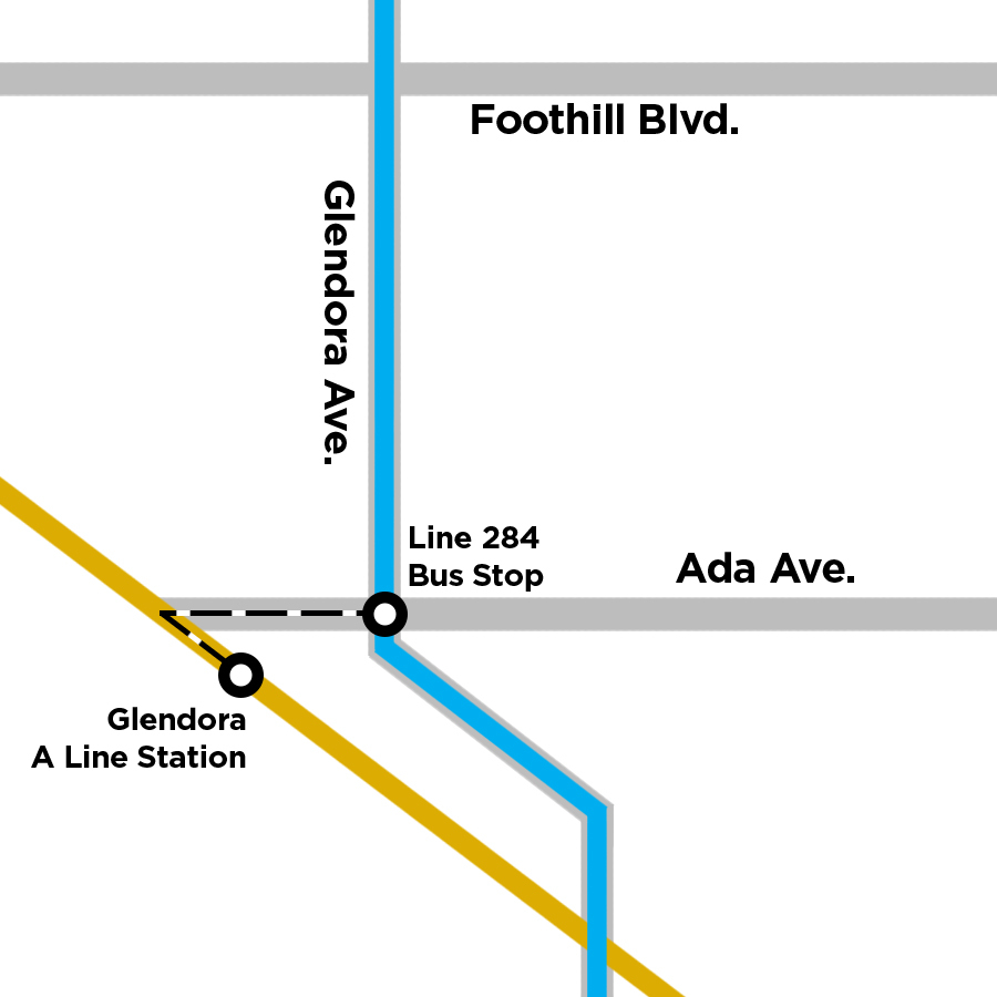 wayfinding for the Glendora Station bus stops