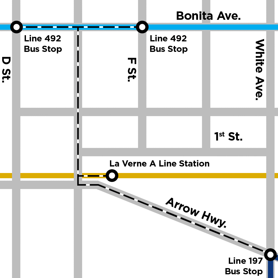 wayfinding for the La Verne Station bus stops