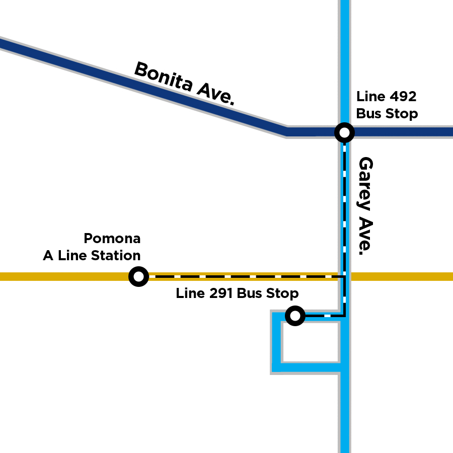 wayfinding for the Pomona Station bus stops