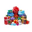 pile of wrapped gifts