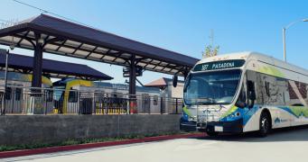 Line 187 and Metro Rail at Azusa Intermodal Transit Center