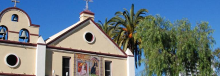exterior of Our Lady Queen of Angels Catholic Church