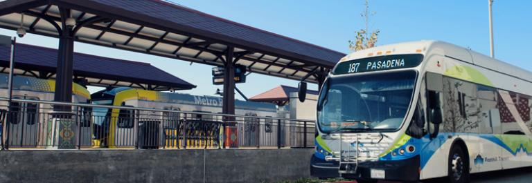 Line 187 and Metro Rail at Azusa Intermodal Transit Center