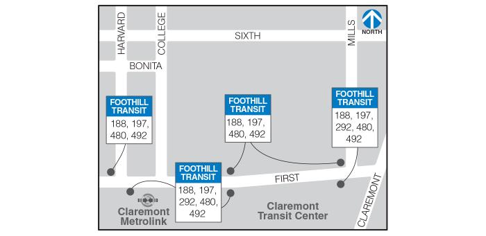 Lines 188, 197, 480, and 492 board on both sides of First St. Line 292 boards only on the north side.